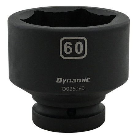 Dynamic 1" Drive Standard Socket, Black Phosphate, Tools 60MM X 1" Drive, 6 Point Standard Length D025060